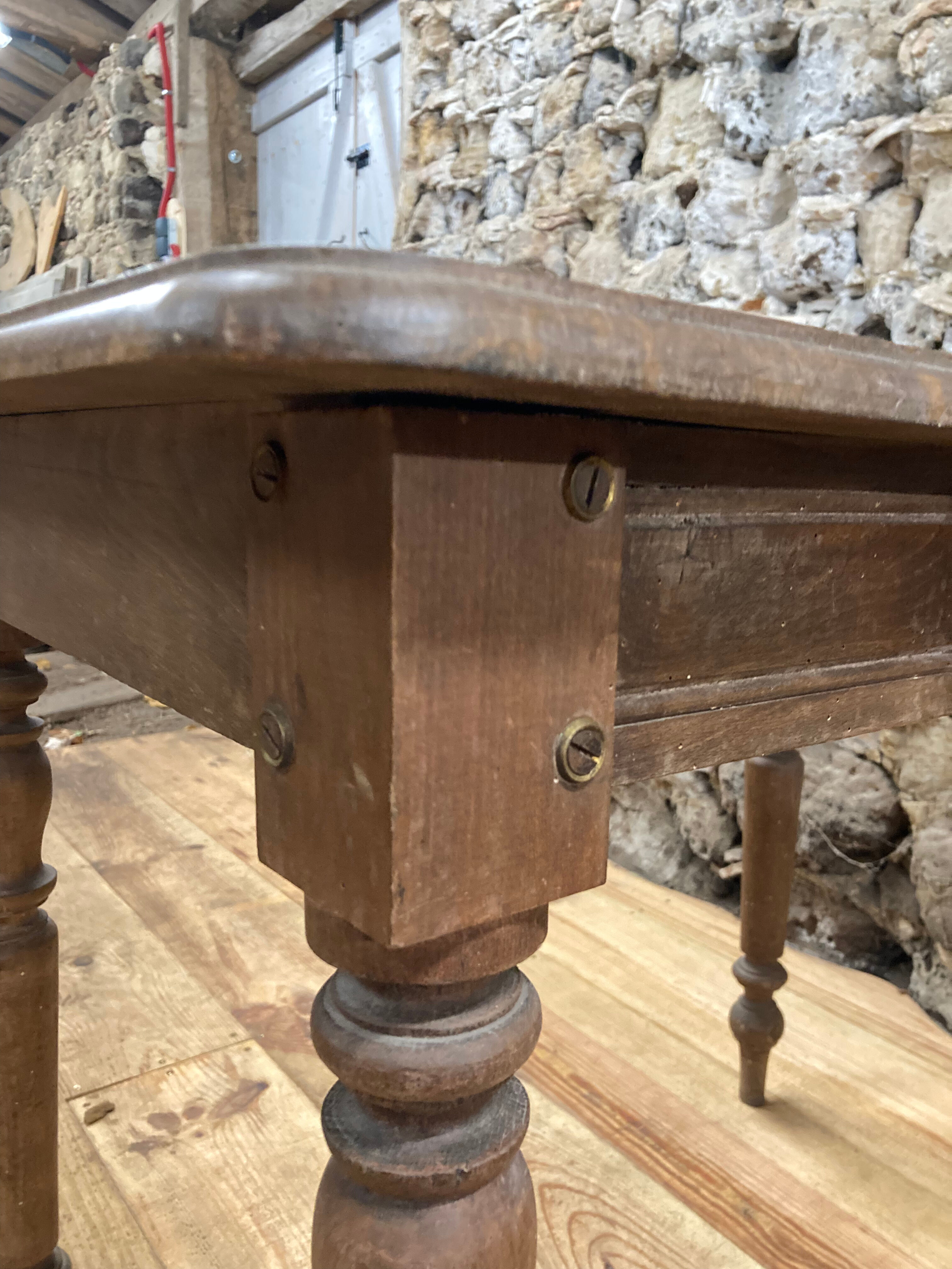 Rectangular wooden farmhouse table turned 90cm or old desk