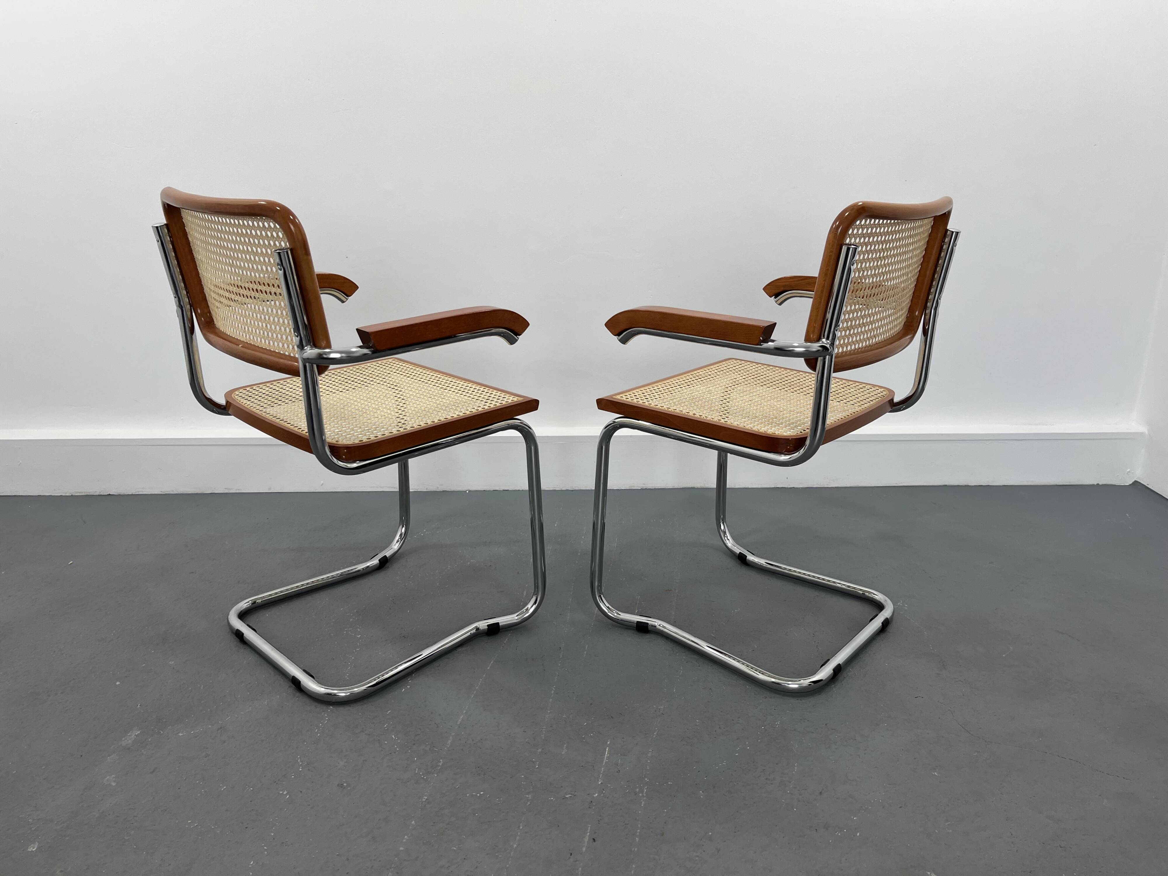 Vintage in style Cesca Chairs by Marcel Breuer, Italy, 1980s, Set of 2