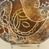 Enamelled ceramic plate, signed Bernard Buffat design from the 60s/70s