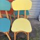 (Lot) 6 Multicoloured Compass Leg Chairs