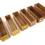 Set of 6 vintage workshop wooden storage boxes