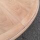 Large extendable round dining table stripped with a central wooden leg 110-198cm.