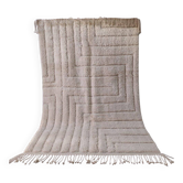 Large Sculpted Beni Ourain Rug with Labyrinth Design 300x200cm
