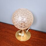 Space Age brass and textured glass table lamp, 1970s