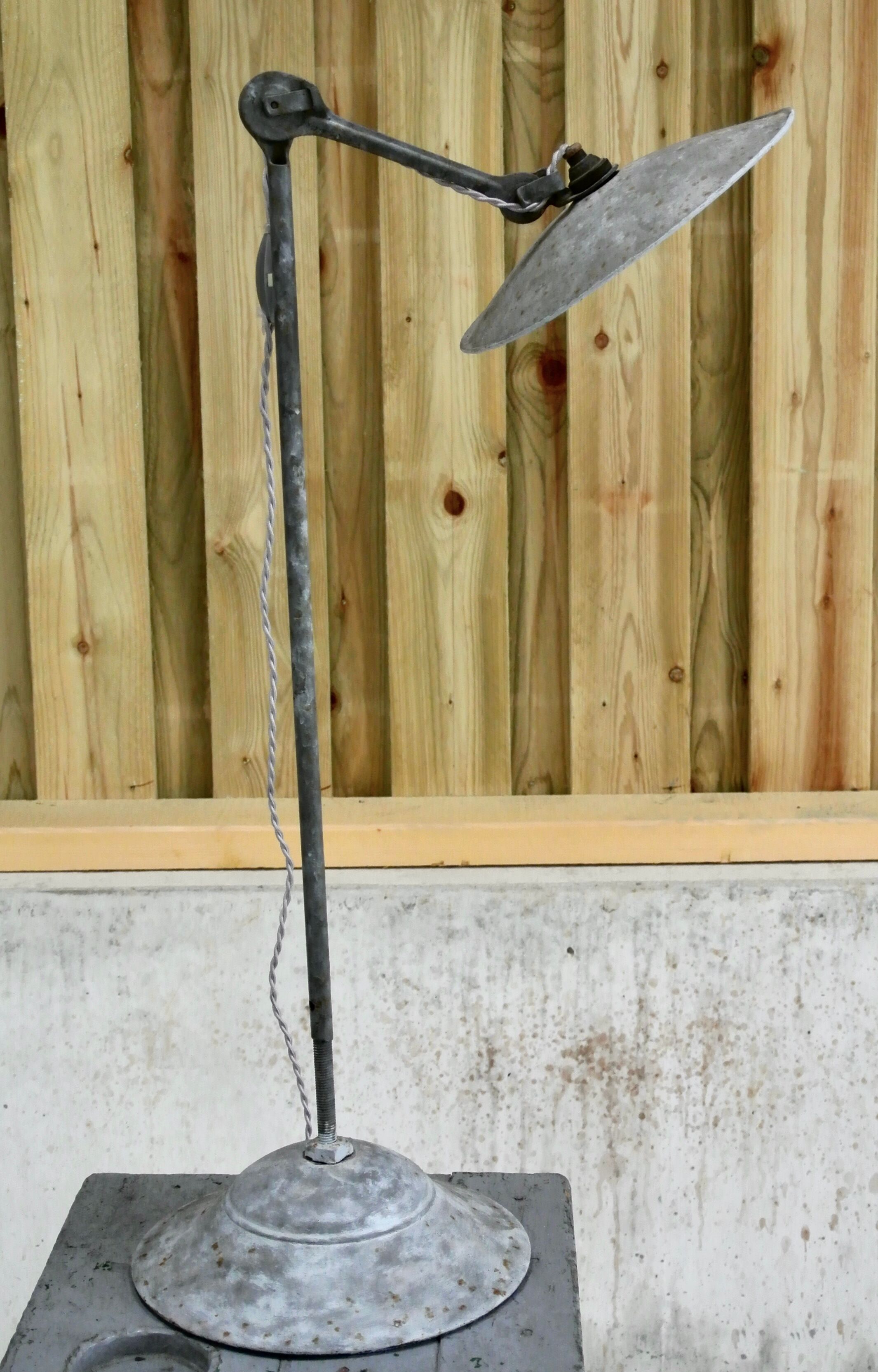 Adjustable gray metal lamp