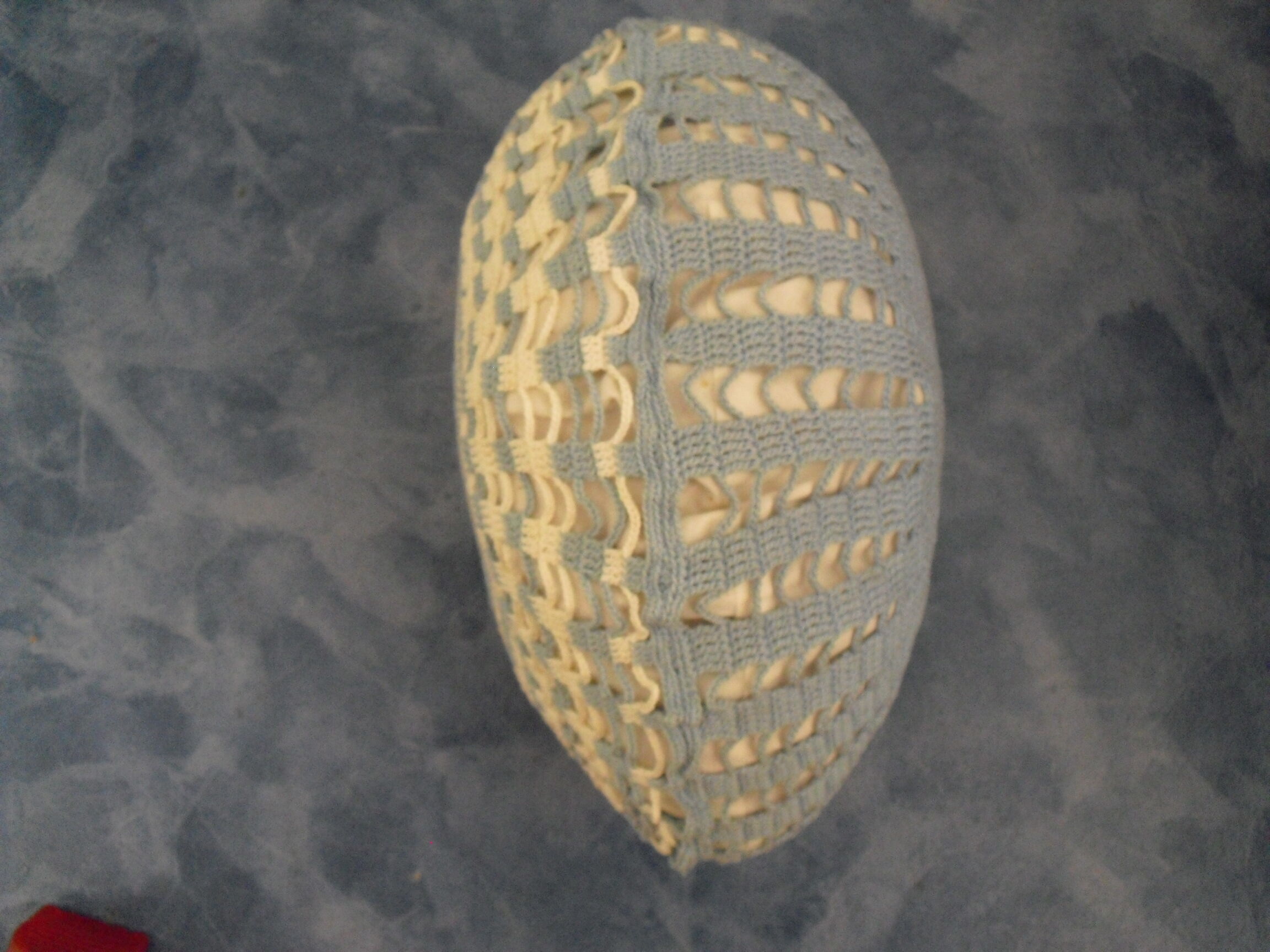 Crocheted round cushion 60s