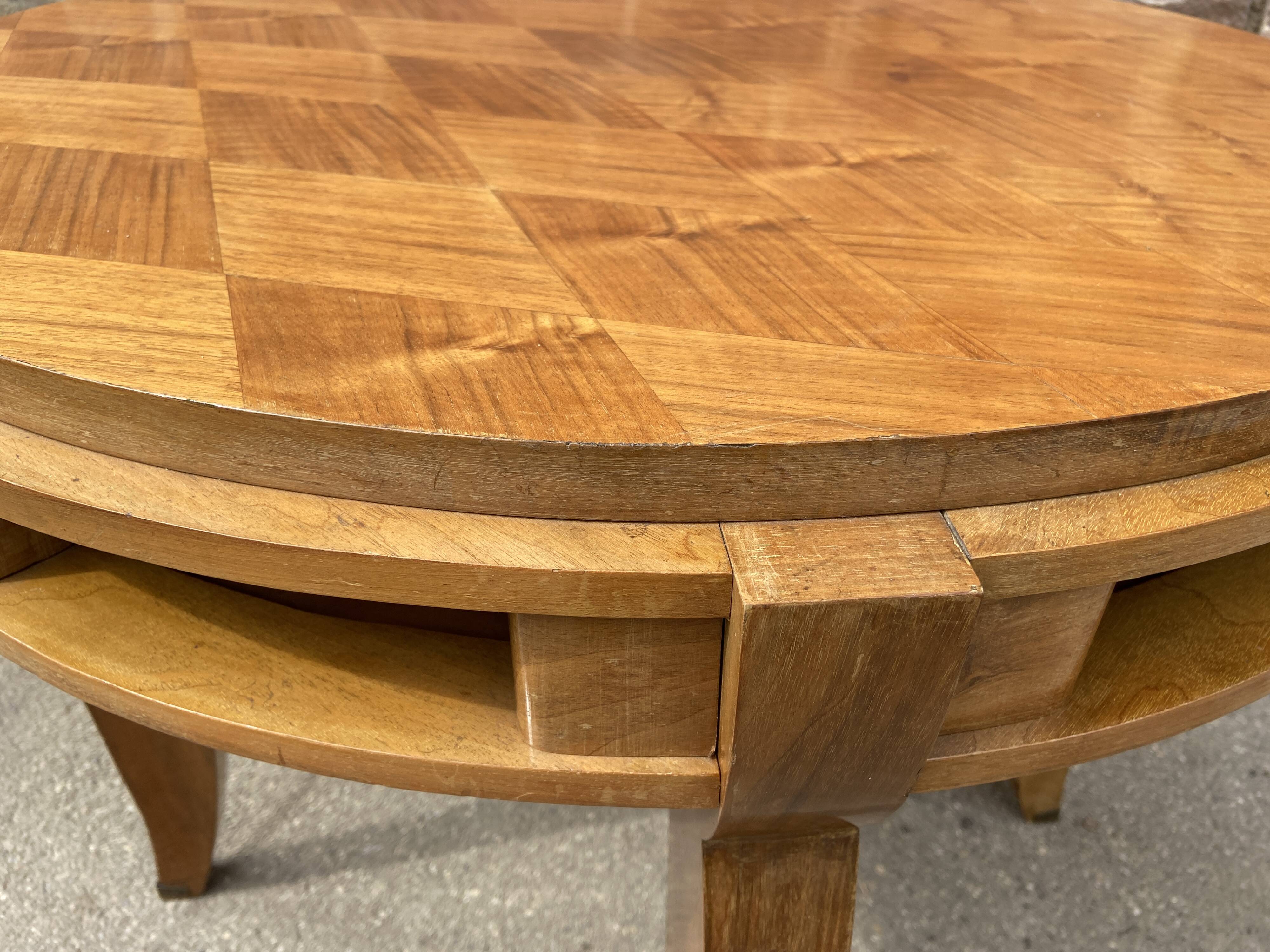 Art Deco pedestal table walnut 1950