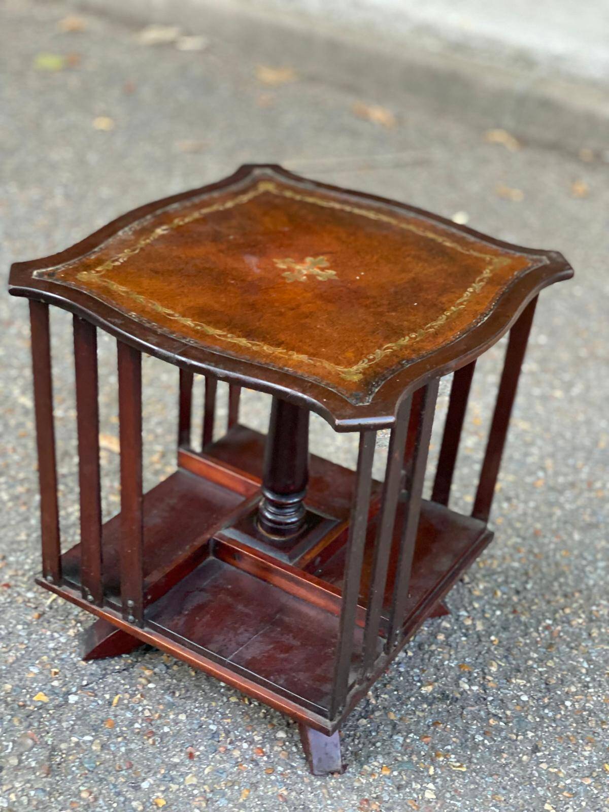 18th century rotating table bookcase on foot