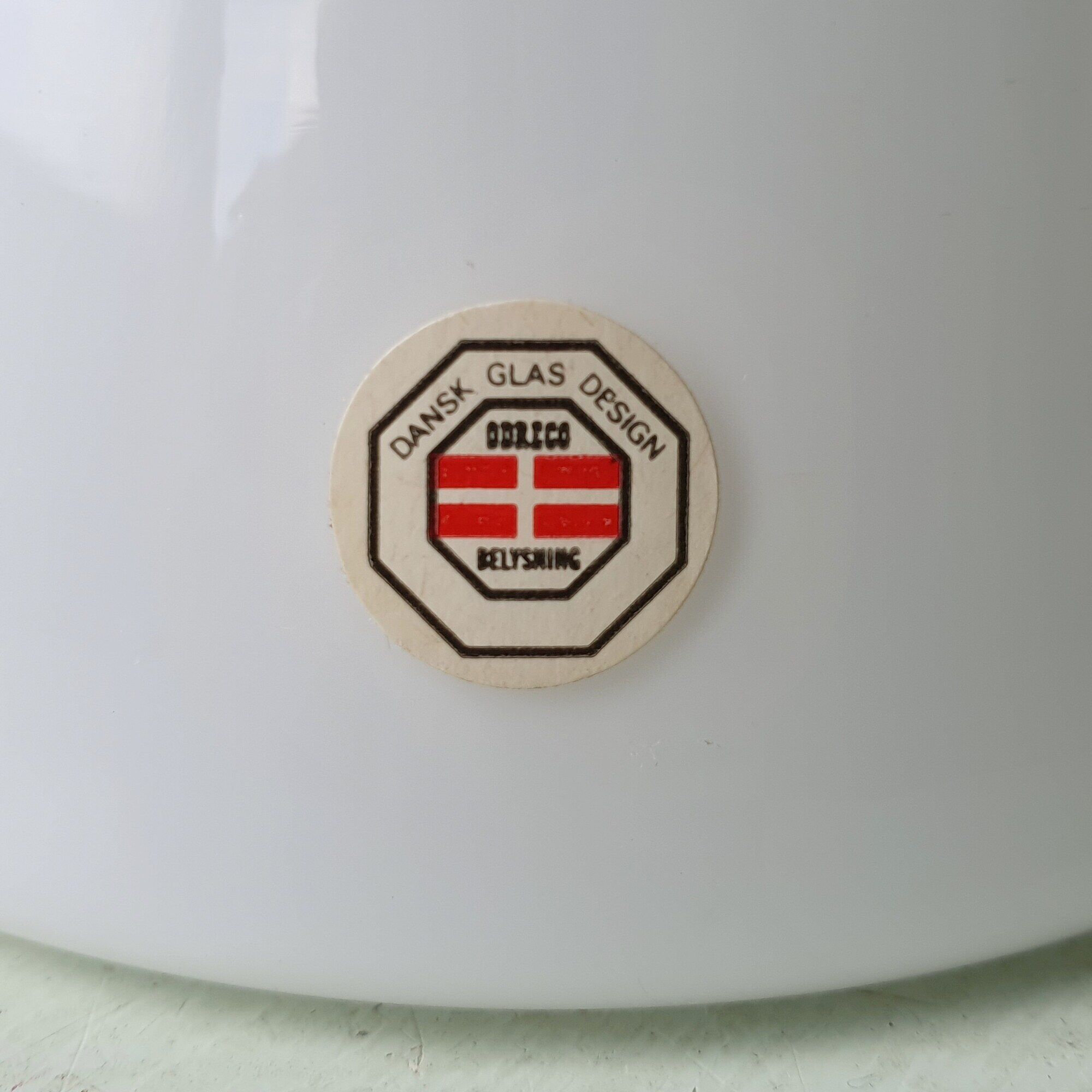 Lampe de table champignon en verre vintage, design danois Odreco, années 80