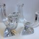 Pair large candlesticks crystal candlesticks cristallerie de lorraine