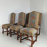 Beech Os De Mouton tapestry chairs (set of 6)