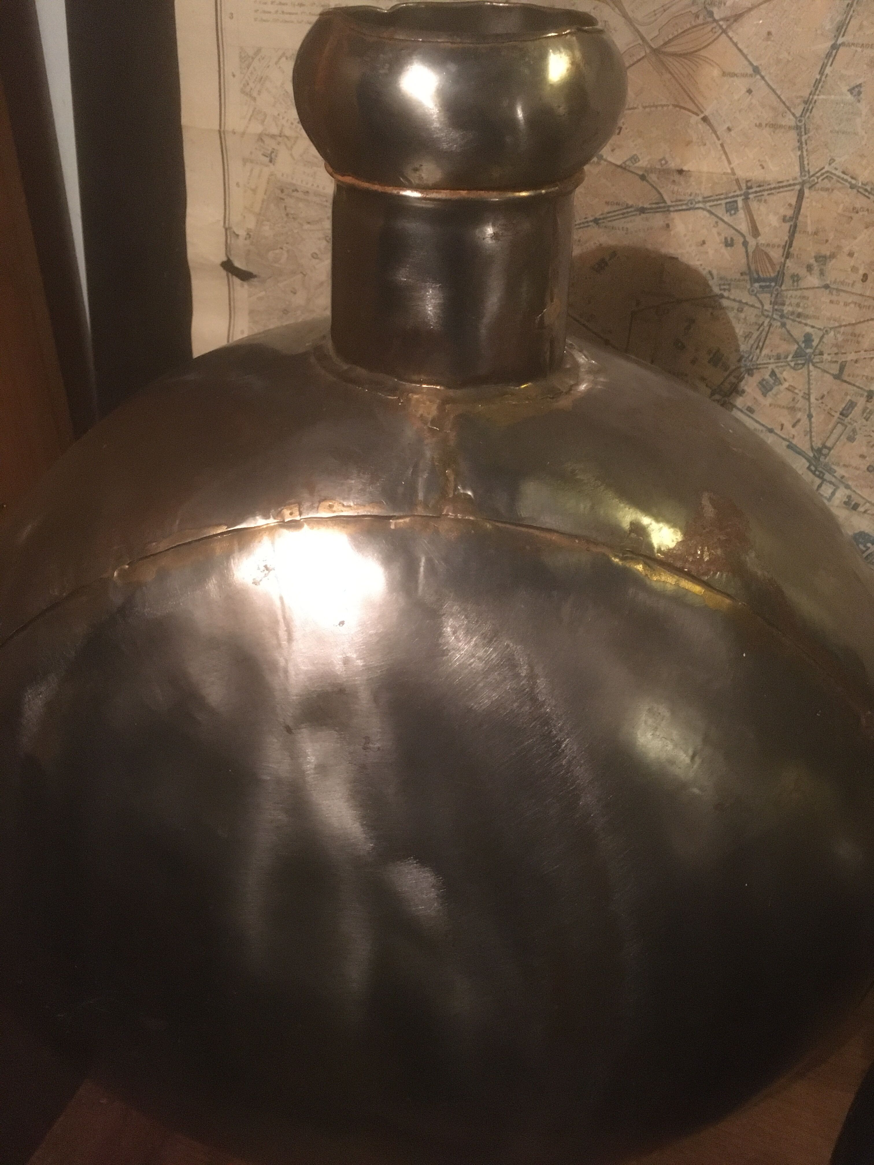 Pair of Radjasthan water bottles in polished metal