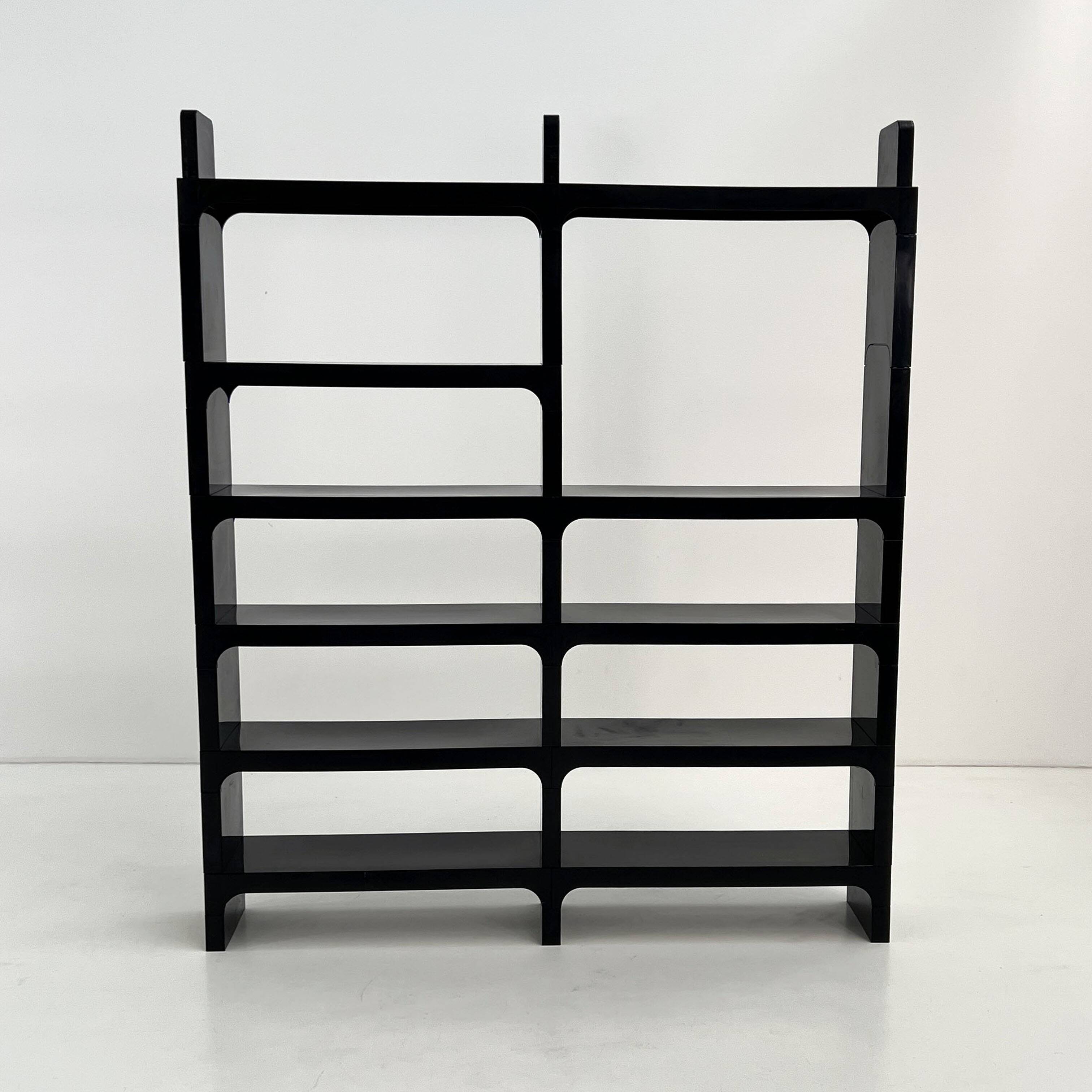 Modular black shelf by Olaf Von Bohr for Kartell, 1970