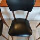 5 chairs in wood and black faux leather, Scandinavian style