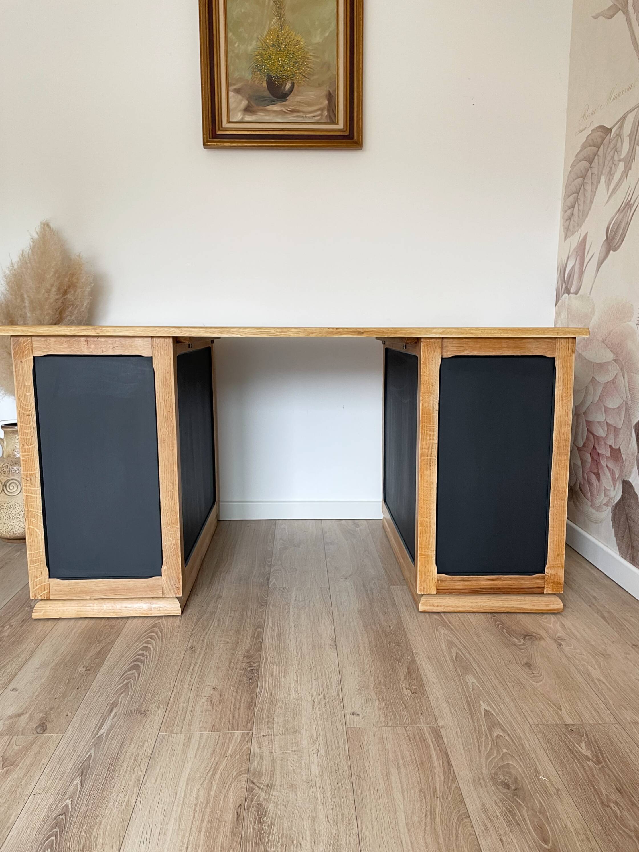 Large solid oak desk