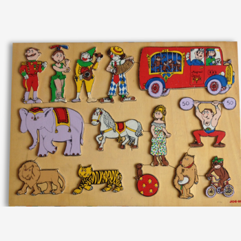 Puzzle wooden vintage circus-themed