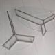 2 oval glass and chrome coffee tables, nesting, stackable, "gal" shape.