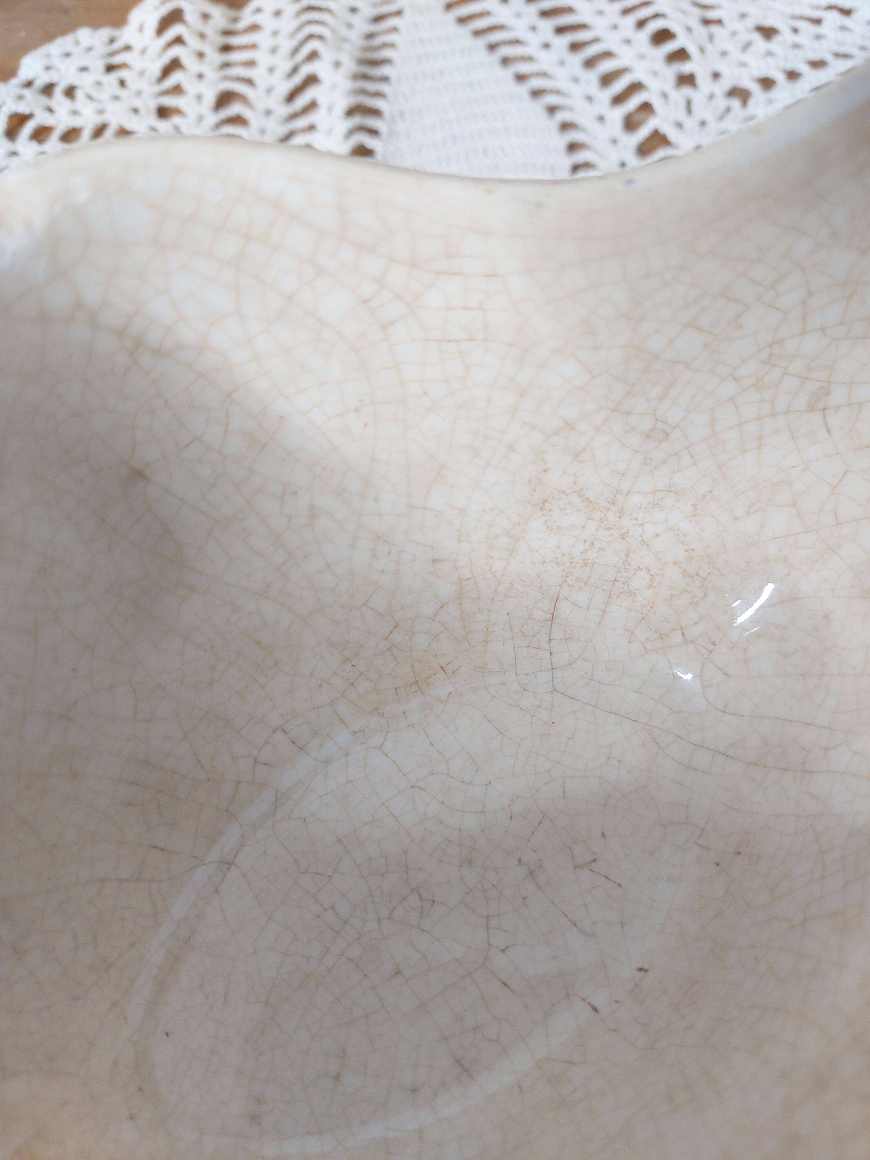 Rare and very pretty old Longwy St Cyr SFNGR sauce boat, France