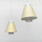 Glass and metal suspensions from the Mid-Century period, set of 2.