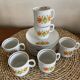 Chauvigny earthenware coffee service decorating orange flowers