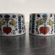 Vintage Bavaria Porcelain Egg Cups - 70's Folk Style
