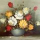 Painting on canvas still life, oil bouquet of flowers Copley