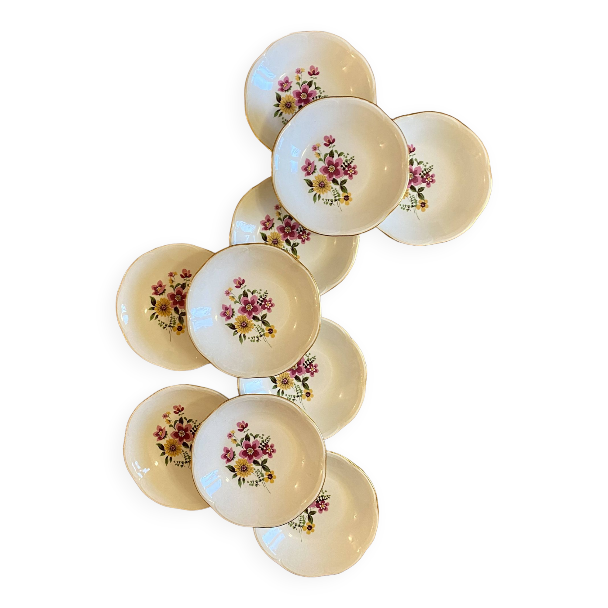 Set of 8 vintage soup plates from Gien