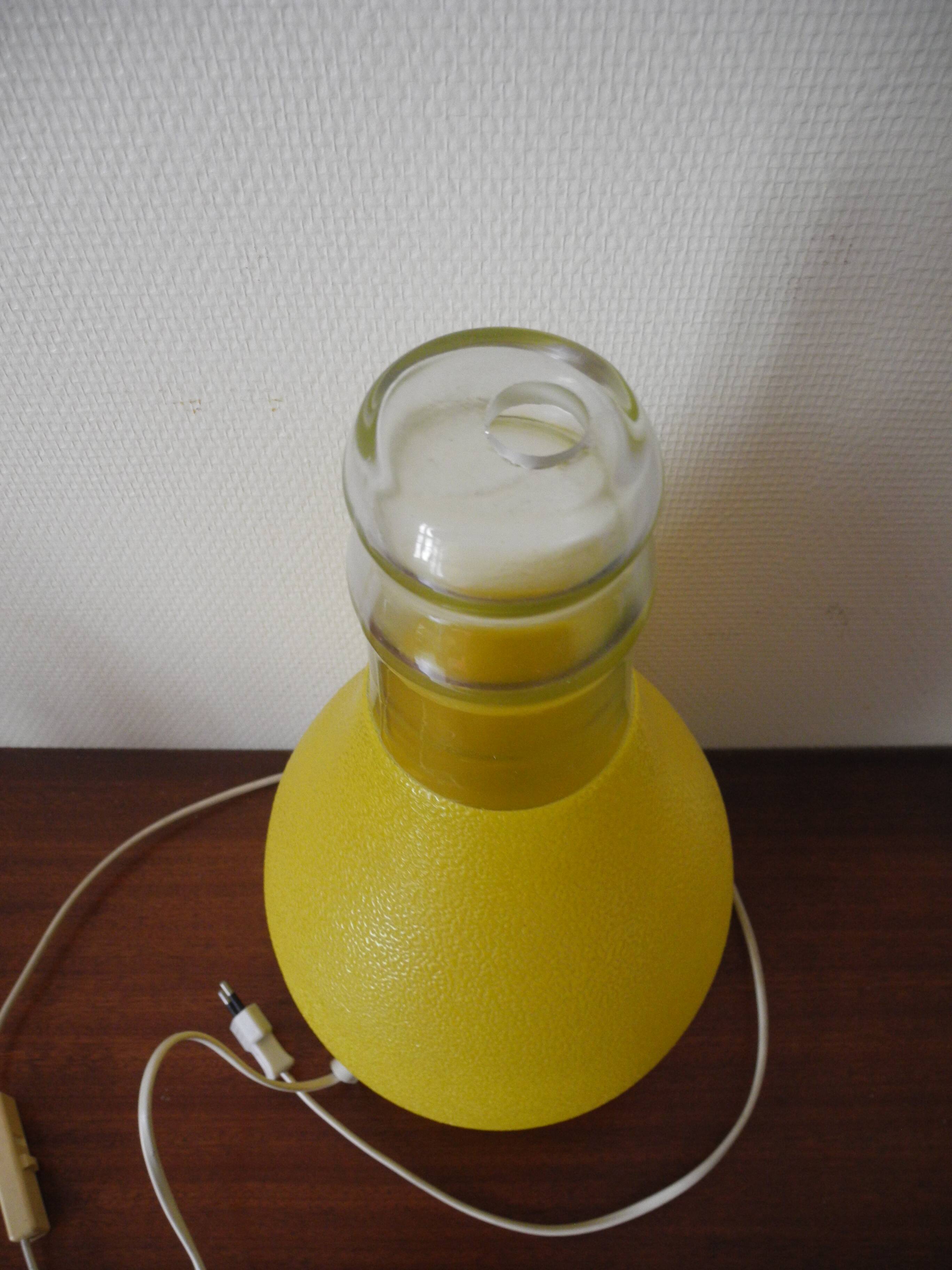 Old decorative bottle lamp vintage bottle lamp 70s
