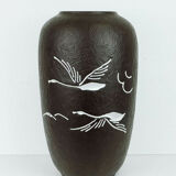 Carstens vase floorvase relief pattern and crane motif model 45-44