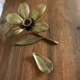 Vintage brass flower ashtray