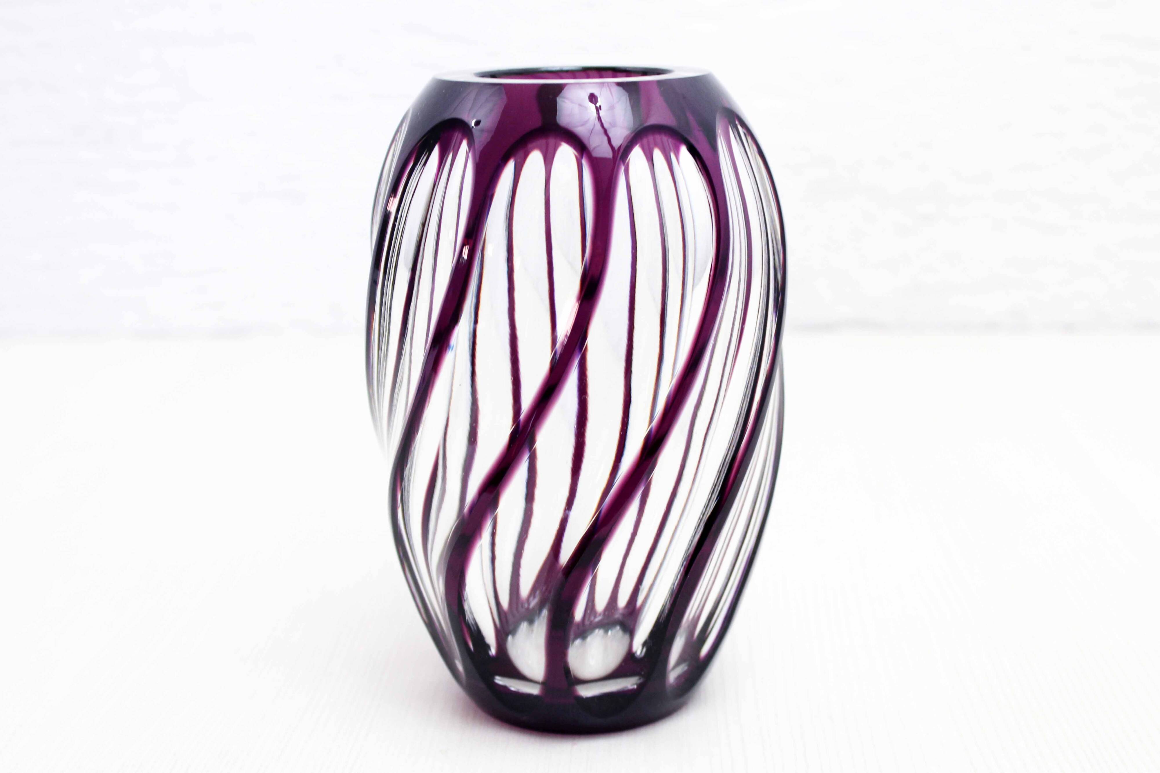 Bohemian crystal vase Johannes Oertel & co Haida
