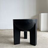 Monoxyl sofa end in black mango tree tripod half-sphere tray h:45 d:44