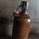 Bouteille grès marron brut et épuré vintage