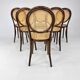 Set of 6 Zpm Radomsko Bentwood and Cane Dining Chairs, 1970s