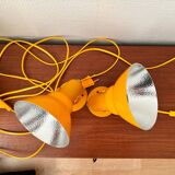 2 appliques murales vintage en métal jaune Ikea