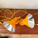 2 appliques murales vintage en métal jaune Ikea