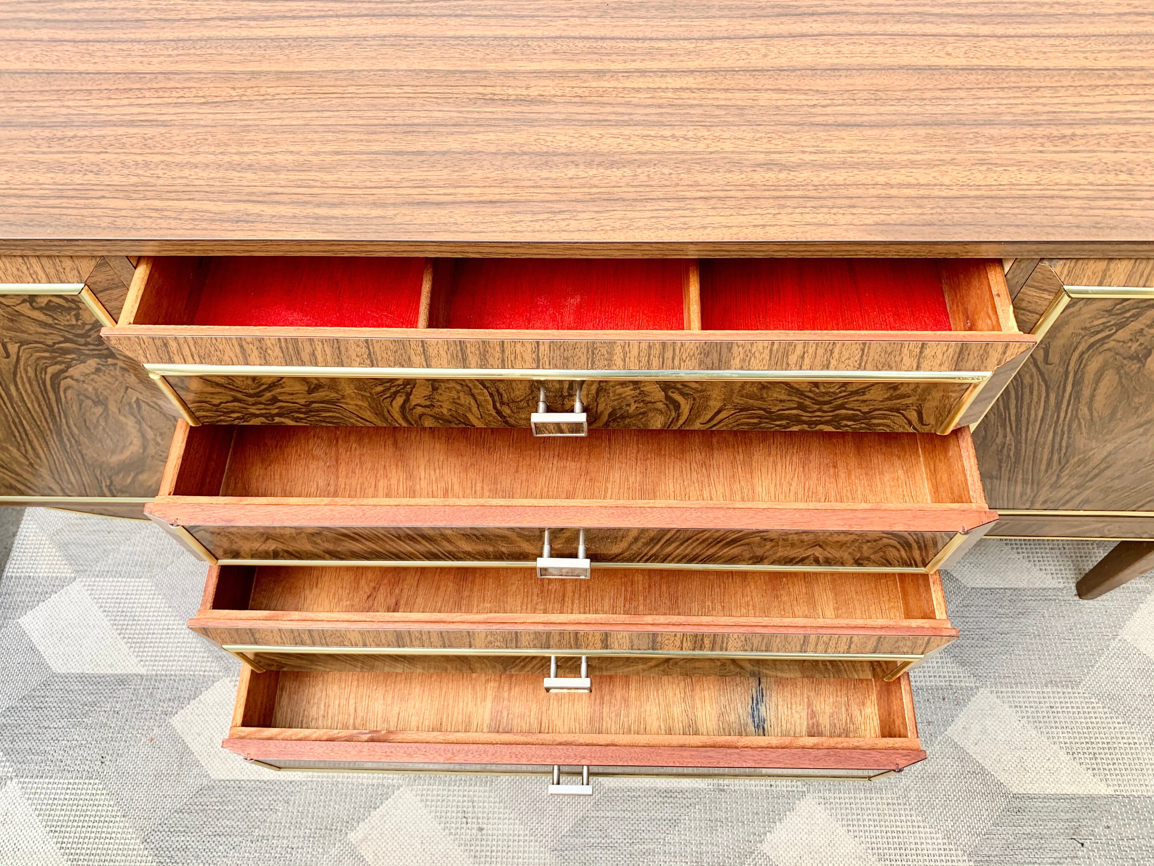 Vintage sideboard with drinks cabinet with drawers