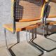 Pair of Cesca B32 chrome and cane chairs Designer Marcel Breuer