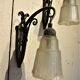 Pair of wall light era Art deco wrought iron & glass Maynadier