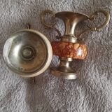 Petits vases  marbre et laiton