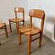 Lot de 5 chaises en pin massif design scandinave Reiner Daumiller vintage années 70