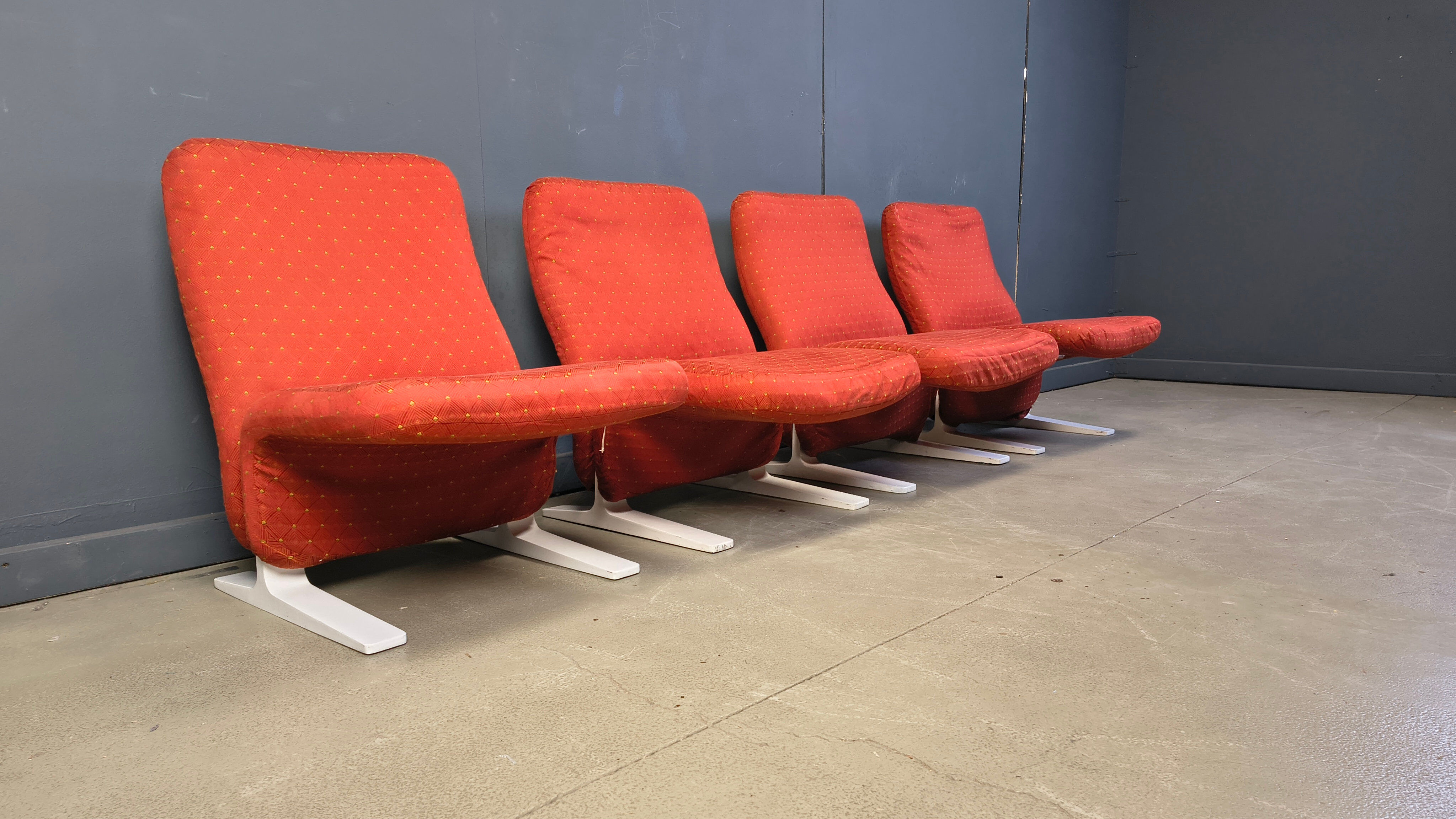 Fauteuils Concorde de Pierre Paulin, ensemble de 4, années 1960.