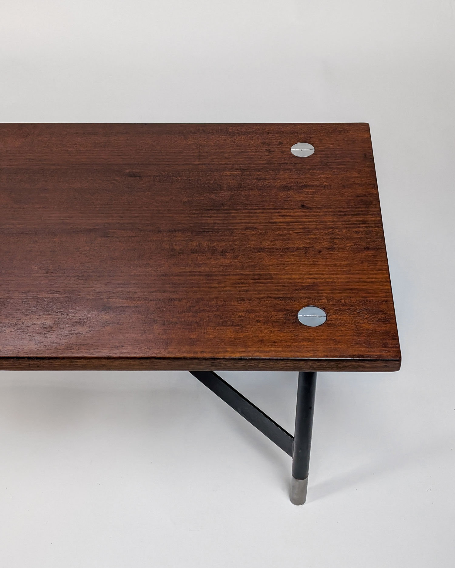 Banc italien en teck et métal, 1970
