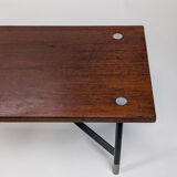 Banc italien en teck et métal, 1970