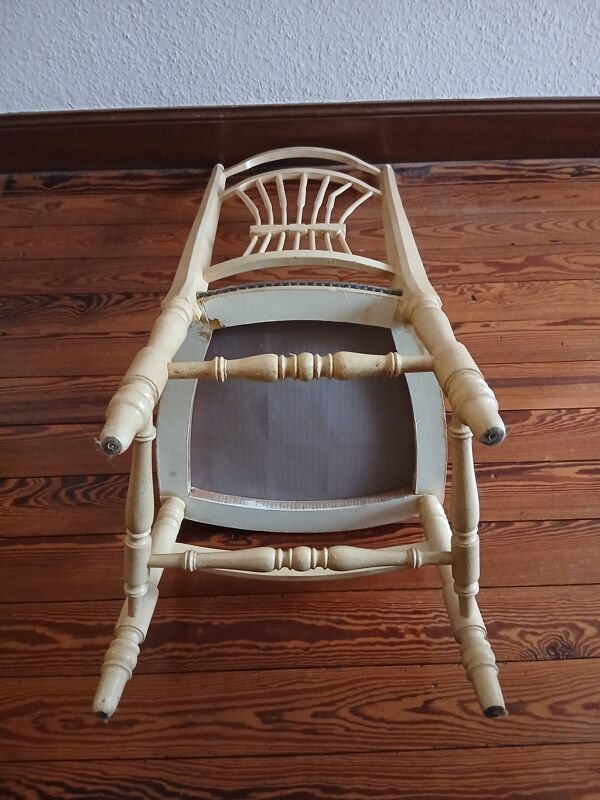 Chaise de nourrice avec assise motif iris