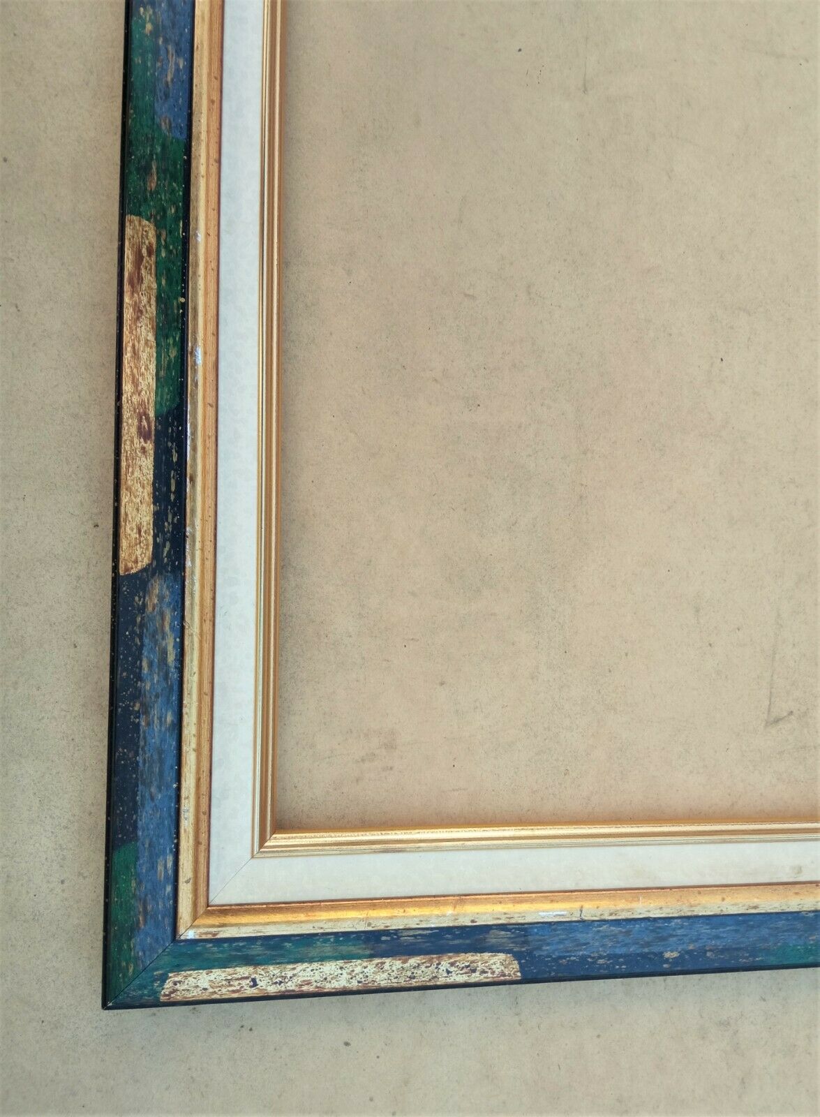 Contemporary gold and green blue frame