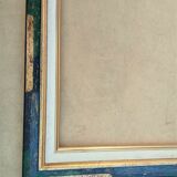 Cadre contemporain or et vert bleu