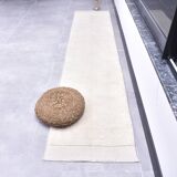 2x10 Neutral White Wool Moroccan Runner Rug, 67x301Cm