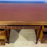 Renaissance style desk in solid oak, richly carved