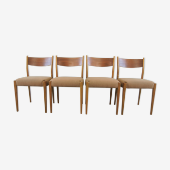 Set of 4 chairs in Danish and cherry teak, 1960